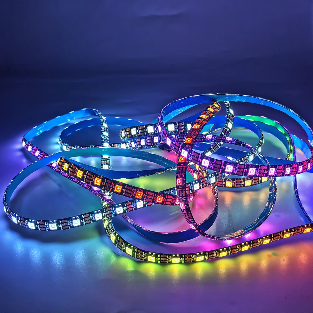 DC5V WS2812B WS2813 DC12V WS2815 Smart RGB LED Strip Individually Addressable Tape Light 30/60/144 Pixels/M 1m 2m 3m 4m 5m