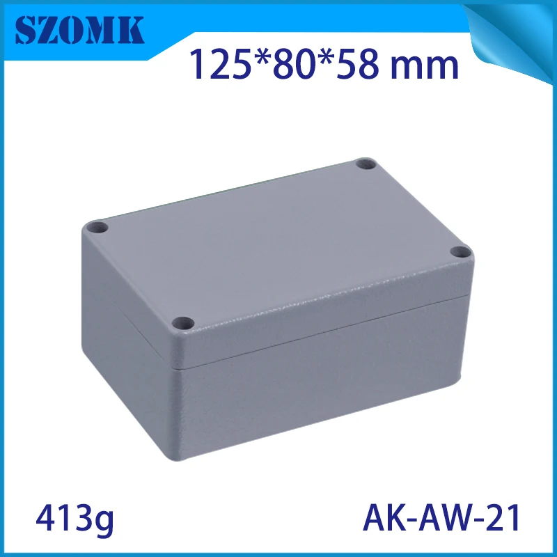 1Pcs 125*80*58mm electric die cast aluminum junction box szomk aluminum waterproof enclosure for pcb design aluminum case