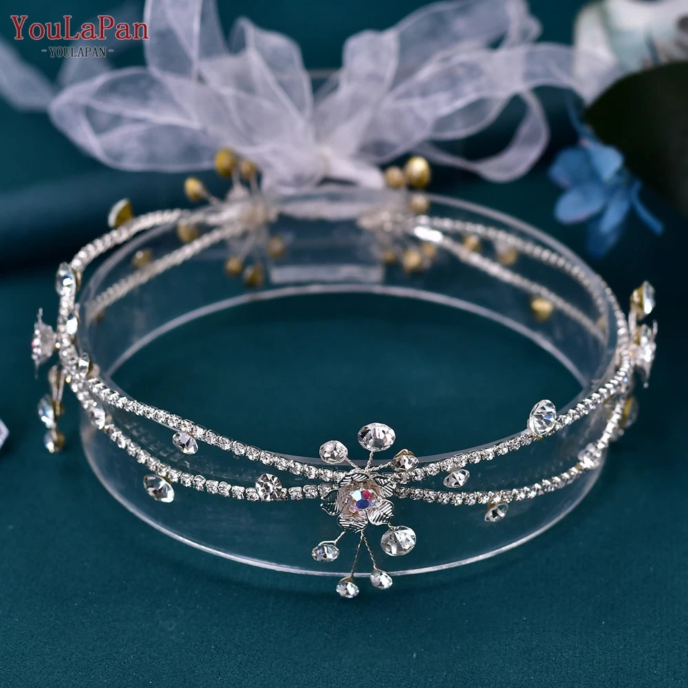 Topqueen Bruid Handgemaakte Hoofdband Bruiloft Haar Ornament Legering Bruids Haarband Vrouwen Hoofddeksels Accessoires Feest Cadeau Hp548