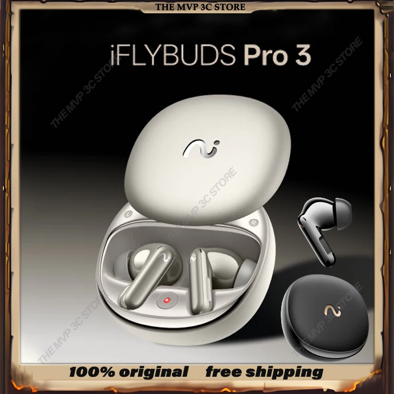 

iFLYBUDS Pro3 Беспроводные Bluetooth-вкладыши с шумоподавлением Viaim AI Запись на текстовые музыкальные наушники Длительный срок службы Подарочный ПК