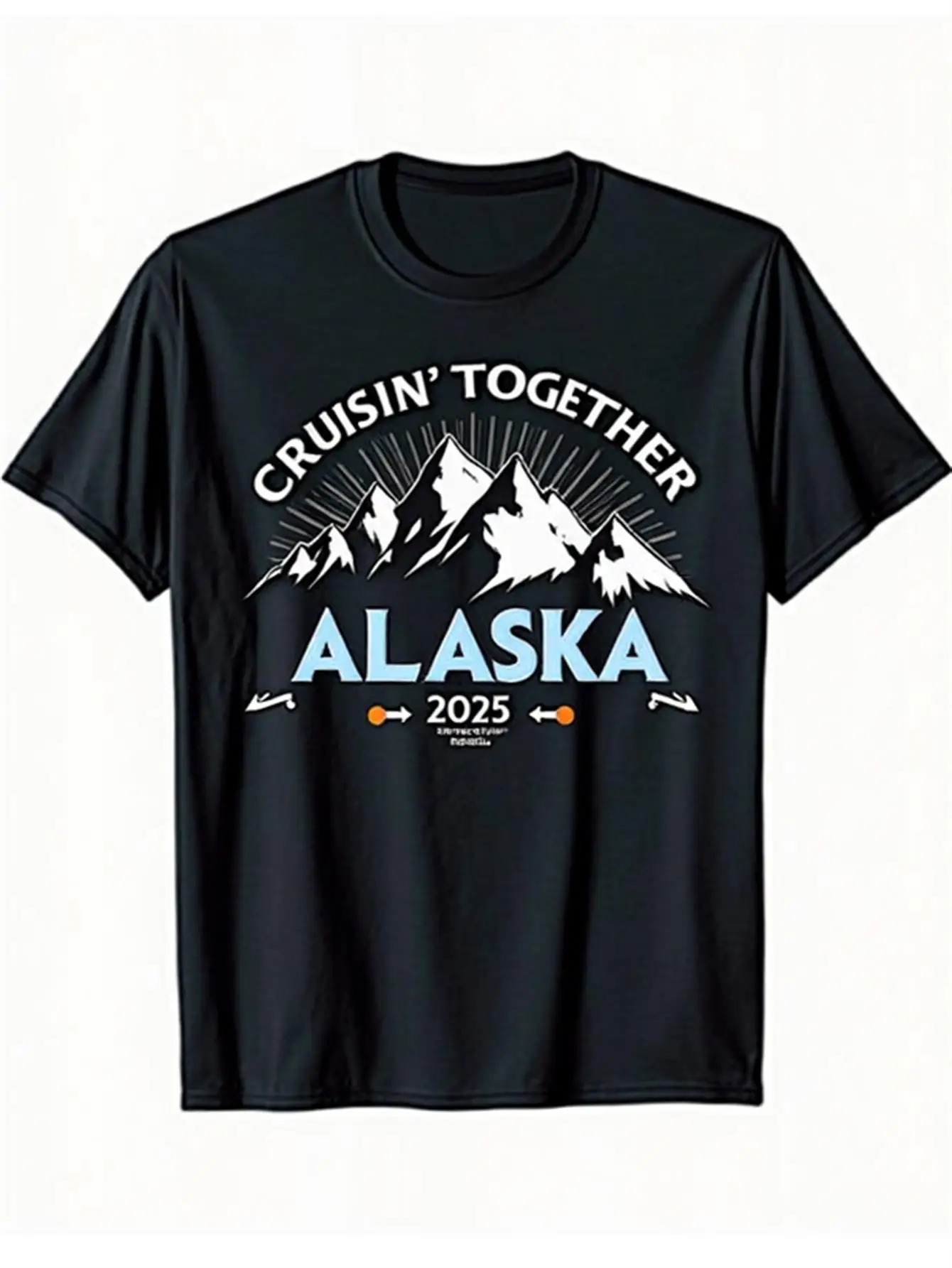 Men's Vintage Alaska Cruise 2025 T-Shirt Cruisin Together Graphic T-Shirt with Mountain Design Soft Breathable Shirt Suitable for Cruise Vacations