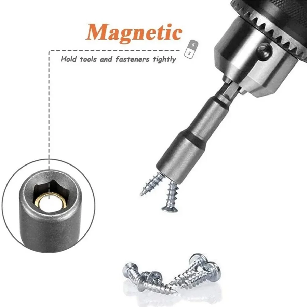 Socket Adapter Driver Socket Bit Set Hex Socket Adapter Magnetic Nut With Magnetic 1/4inch Chrome Vanadium Steel