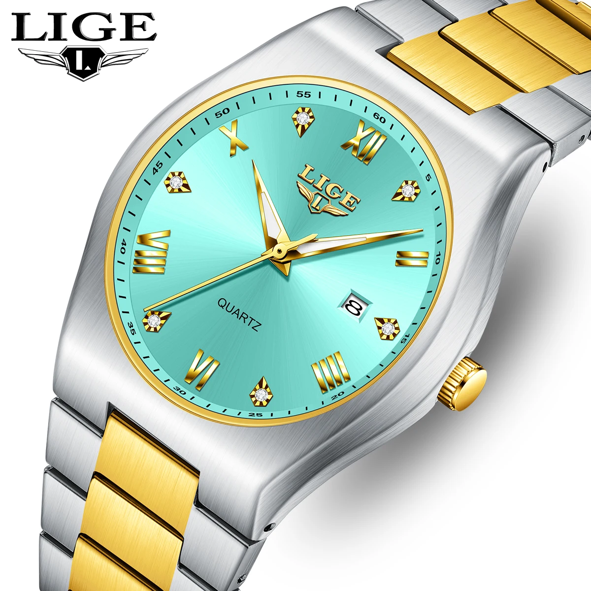 

Reloj LIGE роскошные простые мужские часы светящиеся водонепроницаемые деловые часы из нержавеющей стали кварцевые наручные часы relogios masculino + коробка