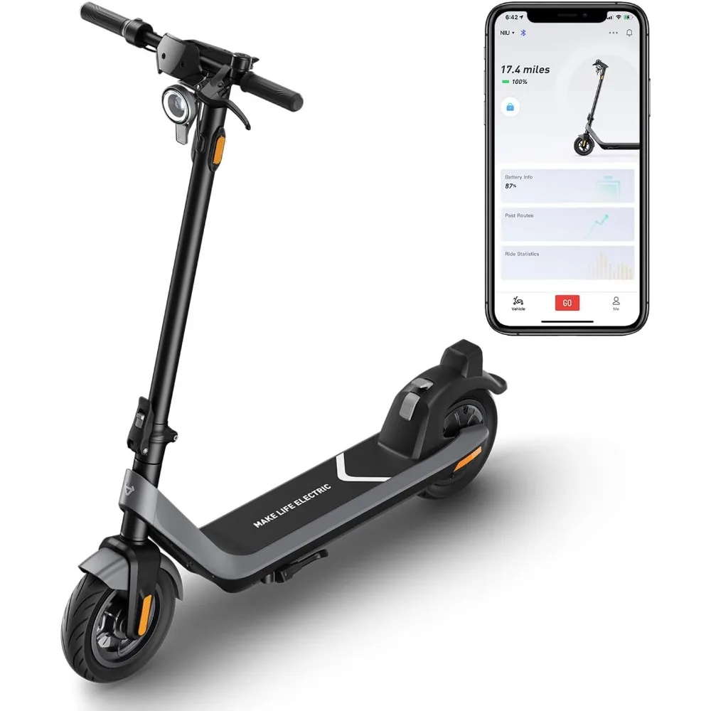 

Heavy Duty Electric Scooter - 600W-900W Max Power. 25-41 Miles Long Range, 17-24 MPH, Self-Healing/Tubeless Tires,