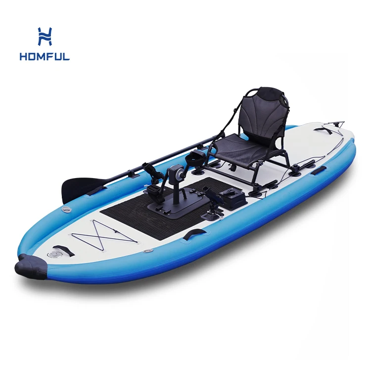 

HOMFUL Inflatable Surfboard Accessories Fishing Kayak Boat PVC Surfboard With Pedals Seat