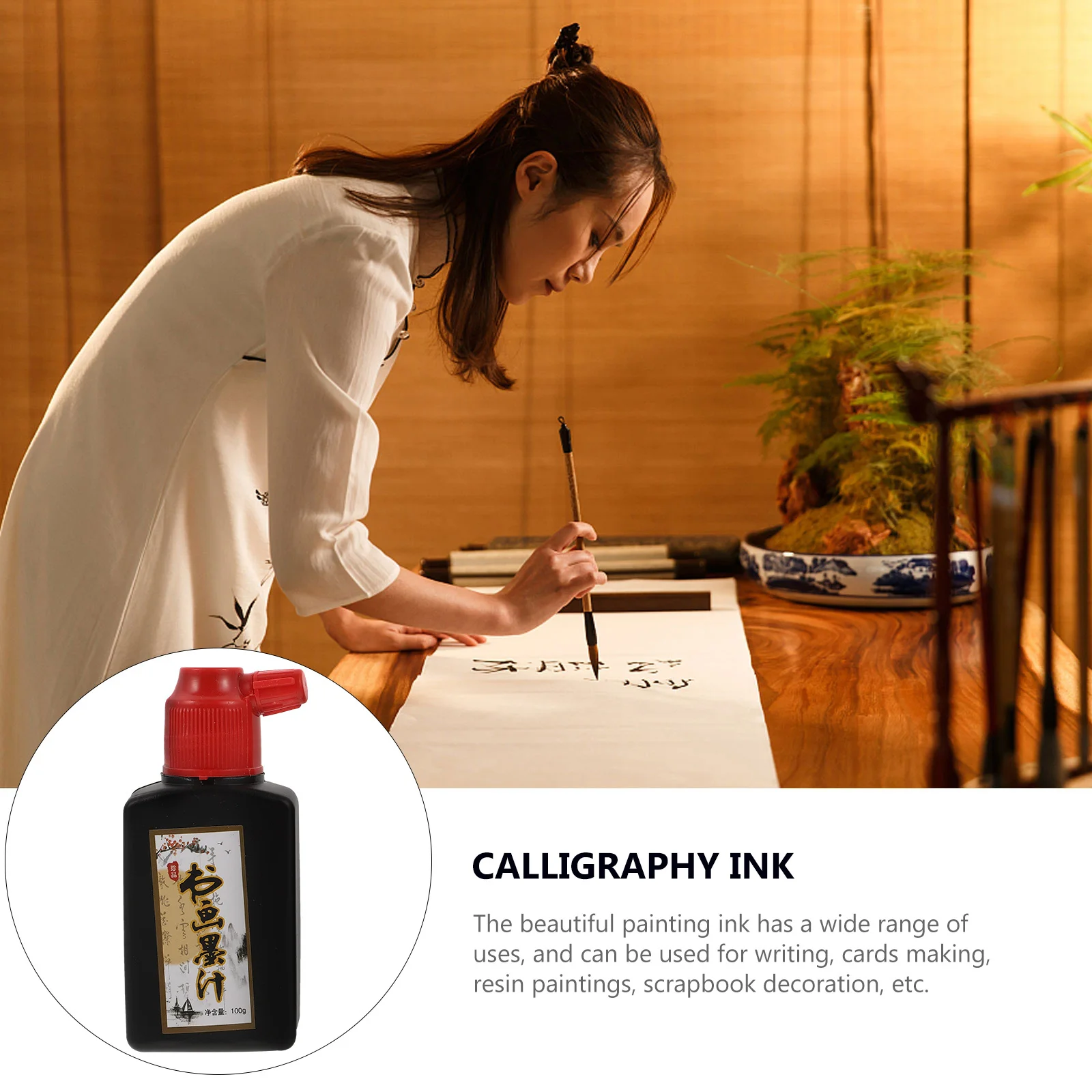 

6Pcs Calligraphy Ink Natural Stable Color Smooth Effect Ideal for Chinese Brush Painting Calligraphy Paper Crafts Scrapbooks Art