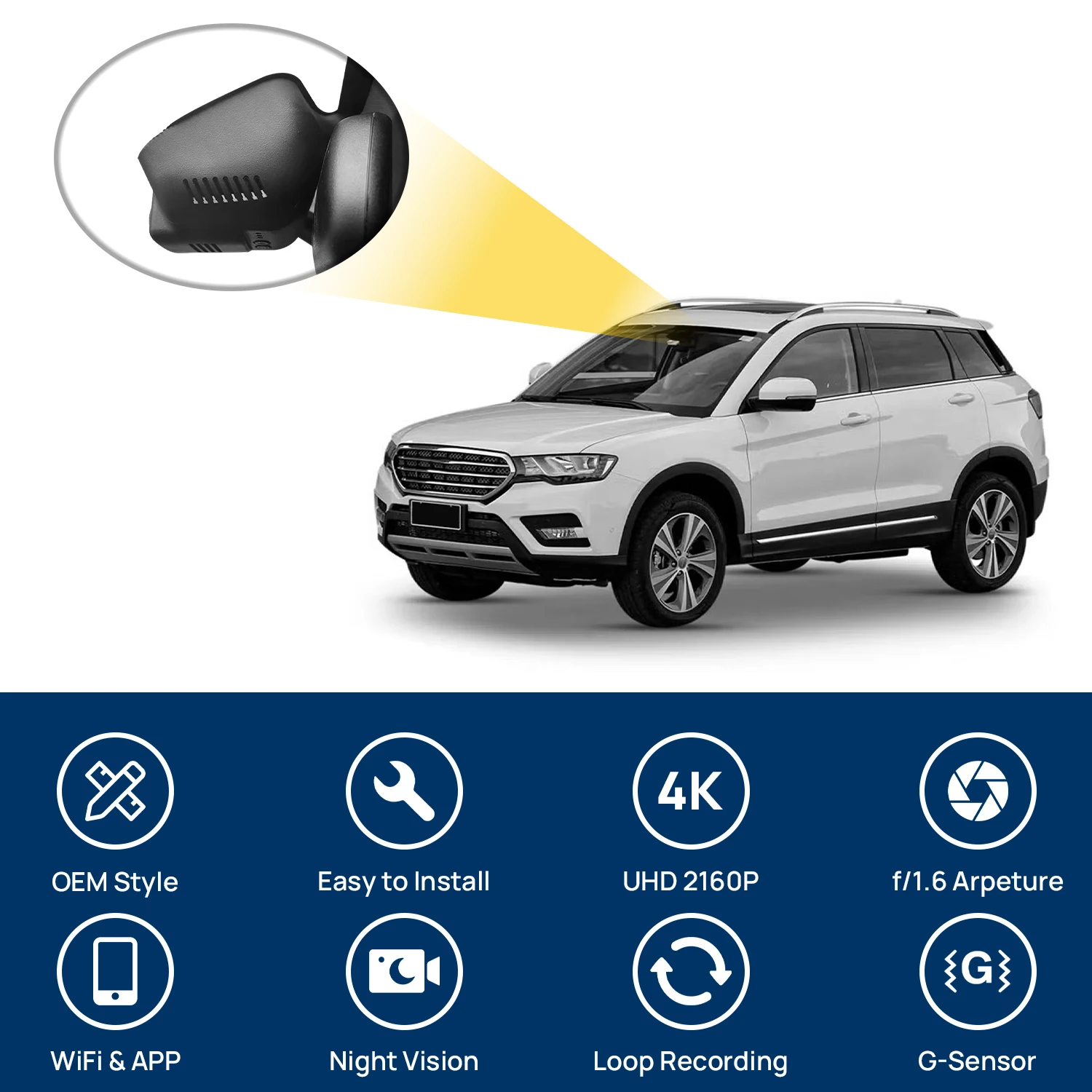 

Customized OEM plug and play For Haval H6 Indoor rearview mirror rain sensor cover Model Year 2015 to 2017