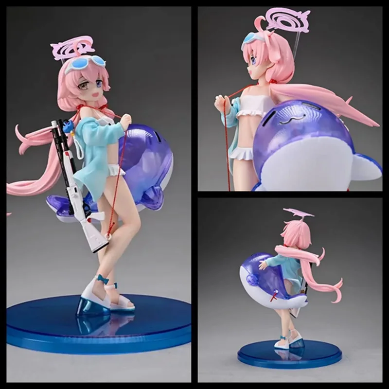 

21cm Blue Archive Takanashi Hoshino Swimwear Figure Pvc Model Statue Cute Dolphin Holder Game Desktop Decoration Toy Gift