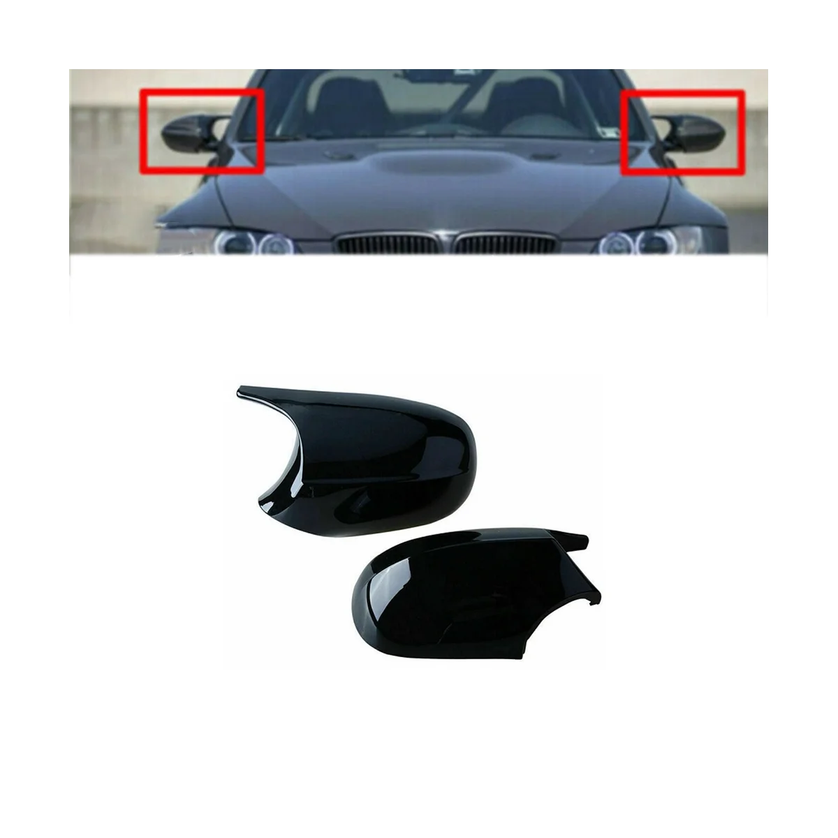 Car Rearview Mirror Cap Wing Side Mirror Cover for BMW Facelift E90 E91 2008-2011 E92 E93 2010-2013 LCI