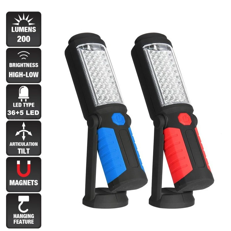 36LED Handheld Inspektion Licht Wiederaufladbare Magnetische Arbeit Lichter Tragbare Notfall Lampe Im Freien Wasserdichte Camping Taschenlampe
