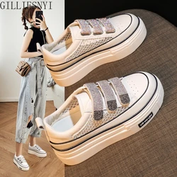 Women's Sneakers Sequined Casual Shoes Women Platform Heels Female Wedge Height Increasing Shoes 2022 Ladies Vulcanized Shoes