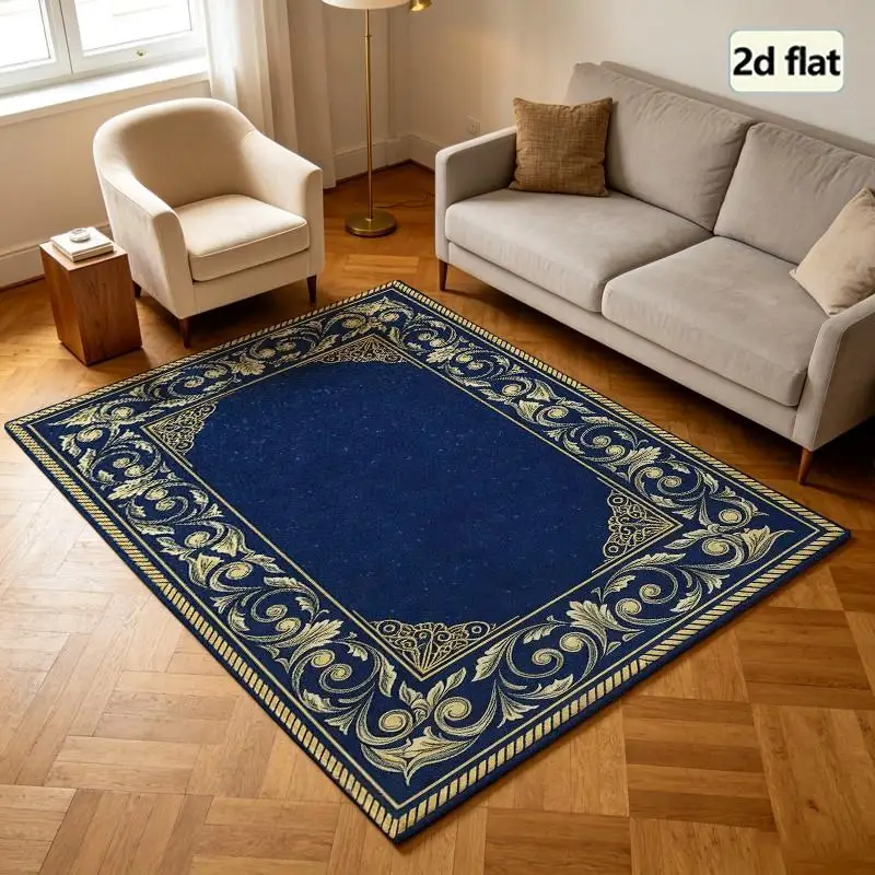 1 Piece Ornate Bordered Area Rug, Soft Comfortable All Season, Lightweight Easy Care, Home Decor, Room Decor, Suitable For Living Room, Bedroom, Entryway, Autumn, Winter