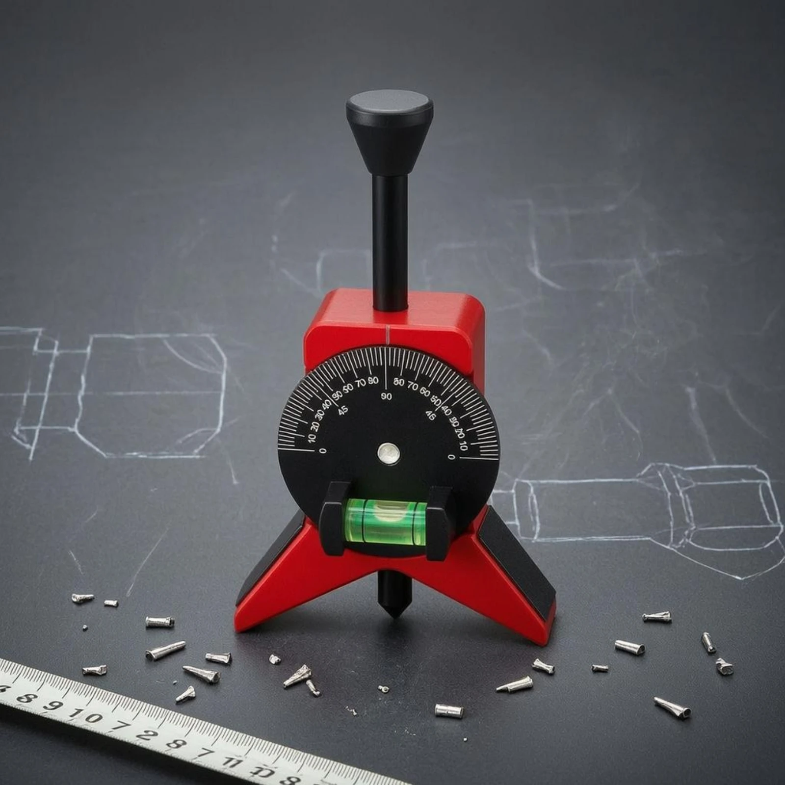 Picture 4: Pipe Center-Finding Locator Angle Scale Pipe Centering Tool Pointed Tips Side Pads