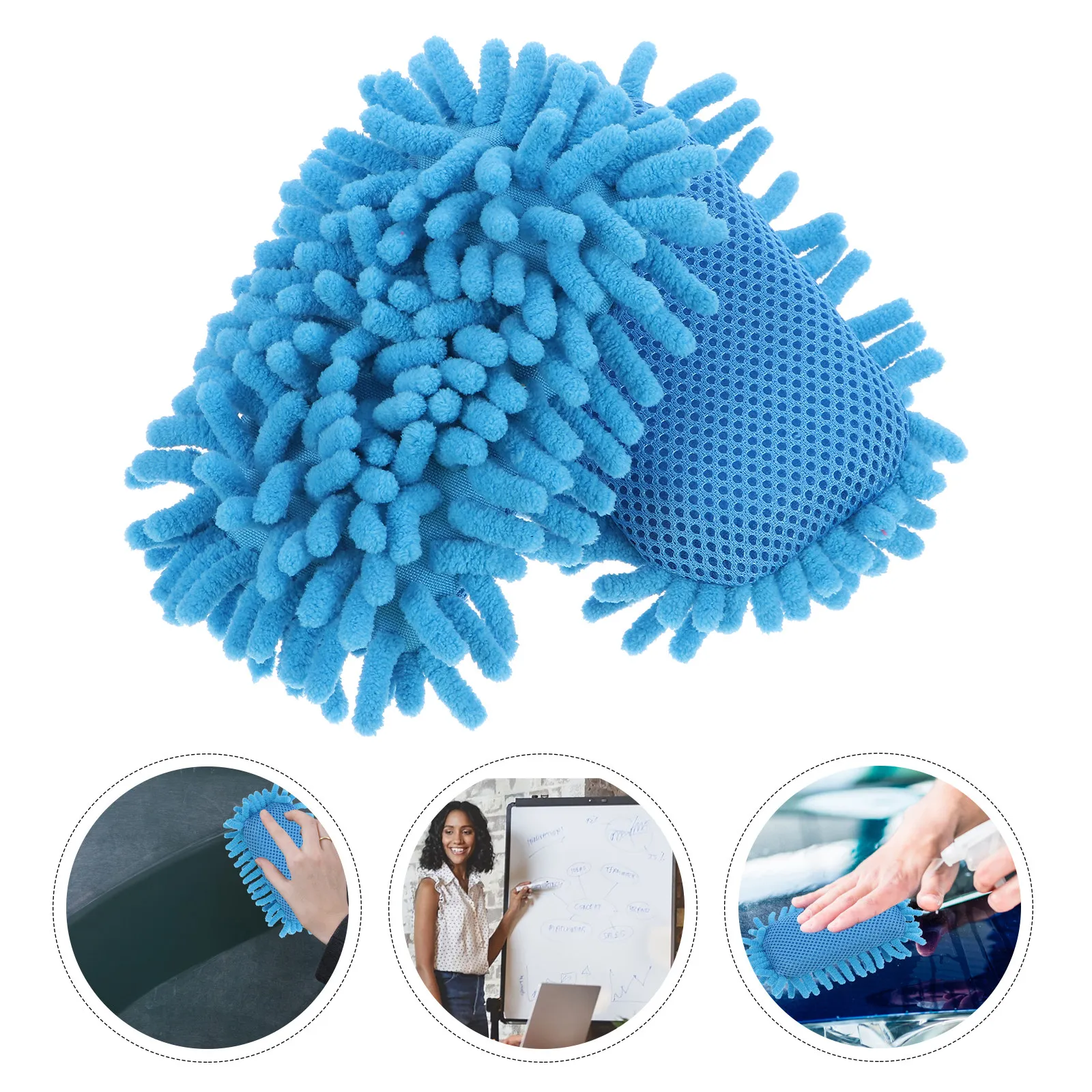 

2Pcs Chenille Fabric Dry Erase Eraser Whiteboard Blackboard Cleaner Lightweight Non-Scratch for School Office Car Glass Dry
