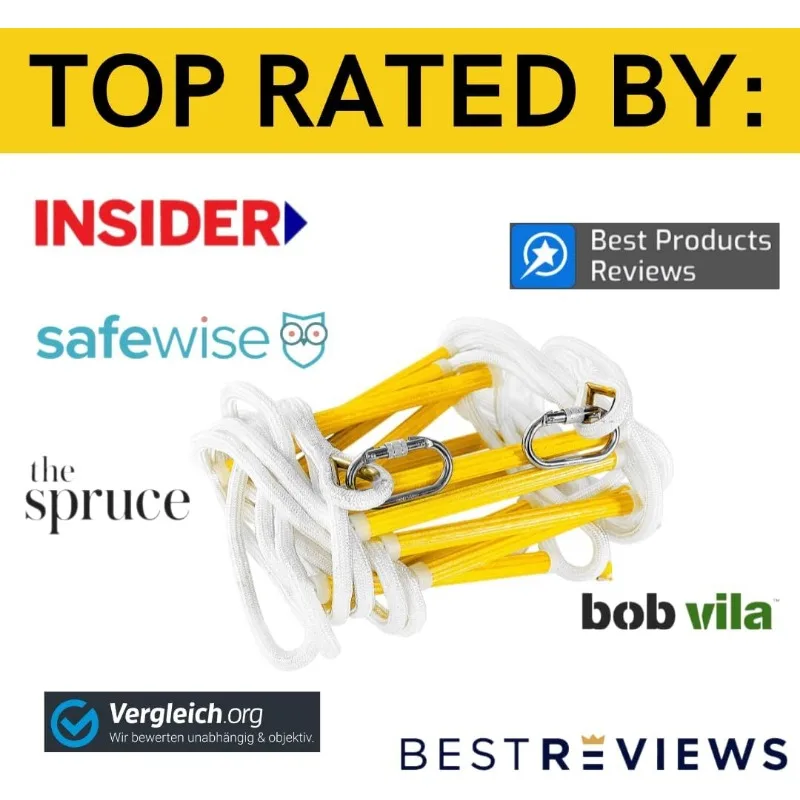 Emergency Fire Escape Ladder 3 Story Homes | Emergency Escape Rope Ladder | Fast to Deploy & Easy to Use | Compact