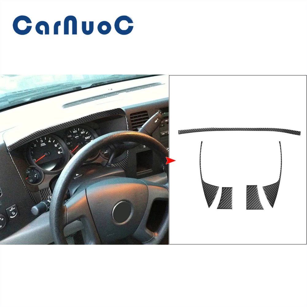 

For Chevrolet Silverado 2007-2013 Speedmeter Carbon Fiber Stickers Car Interior Mouldings Decorative Cover Trim Accessories