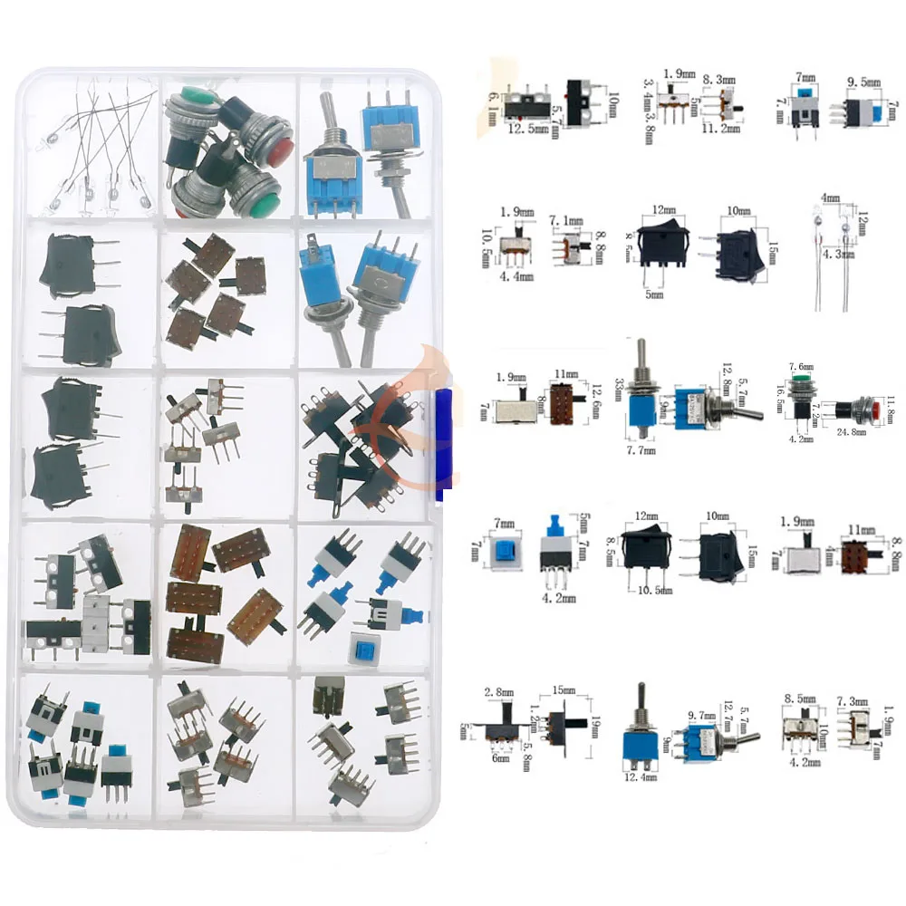 Mini momentane taktile Druckknopf schalter Auto Fernbedienung Touch-Tasten Taste ein/aus Dip SMD DIY Mikrosc halter gemischtes Kit