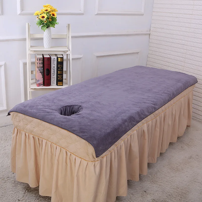 Verschiedene Größen Superfine Fiber Soft Beauty Salon Badetuch Bett mit Loch Massagelaken Physiotherapie Big s