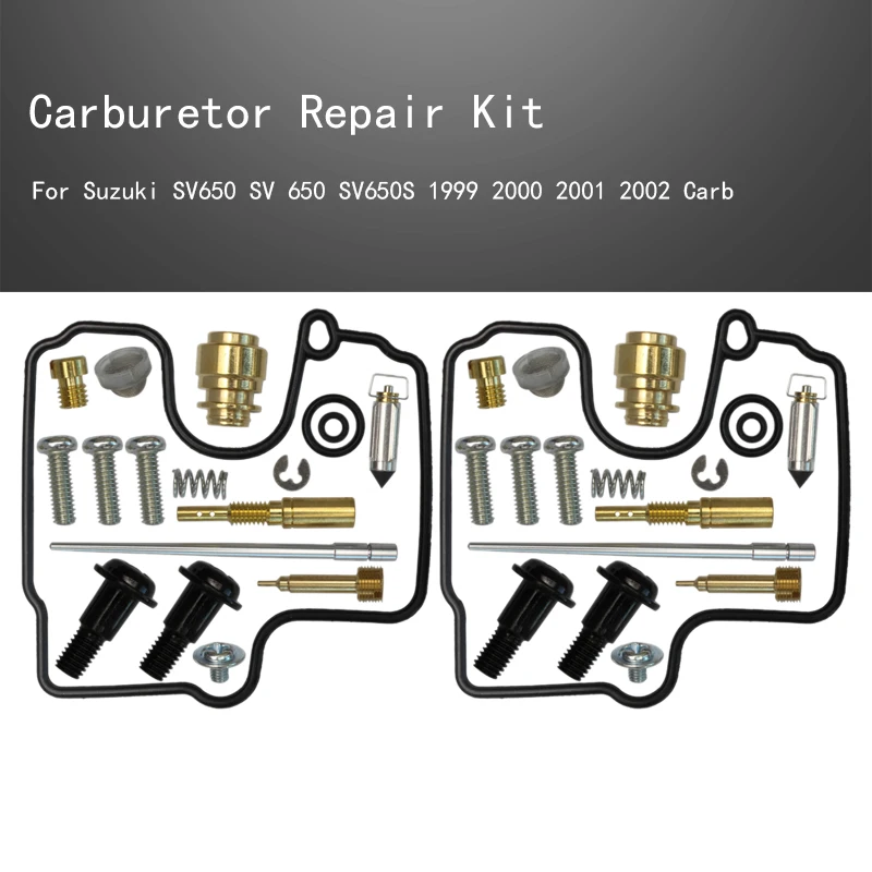

2Sets Motorcycle Carburetor Rebuild Repair Kits Gaskets Jets For Suzuki SV650 SV 650 SV650S 1999 2000 2001 2002 Carb
