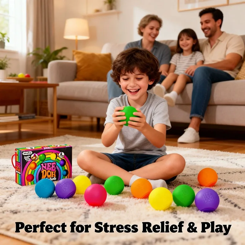 New Rainbow Teenie Stress Ball Fidget Toys Blind Box Surprises Anti-stress Sensory Squeeze Party Toy Gifts