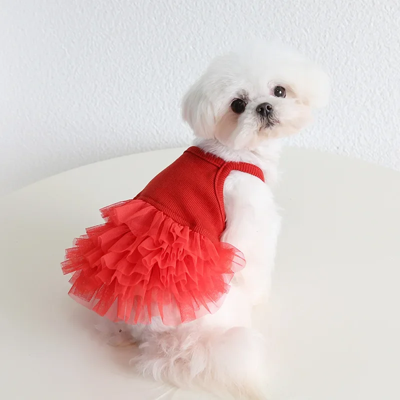 Cute Dog Dress for Small Dogs Girl Birthday Puppy Clothes Summer Dog Outfits Mermaid Tail Princess Pet Tutu Ballet Flullet Skirt