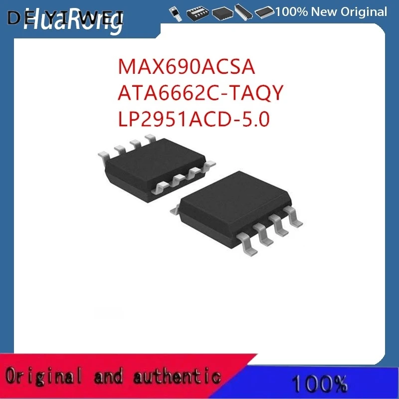 10 unids/lote MAX690ACSA MAX690A MAX690 ATA6662C-TAQY ATA6662C LP2951ACD-5.0 51A-5 LP2951ACDR2G 51A SOP8