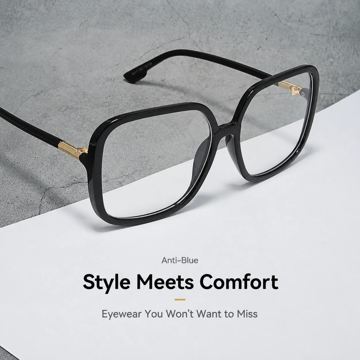 Unisex Eyeglasses Full Rim Full Rim Glasses Blue Light Blocking Eyeglasses Large Square Plain Glasses For Fashion Matching Long