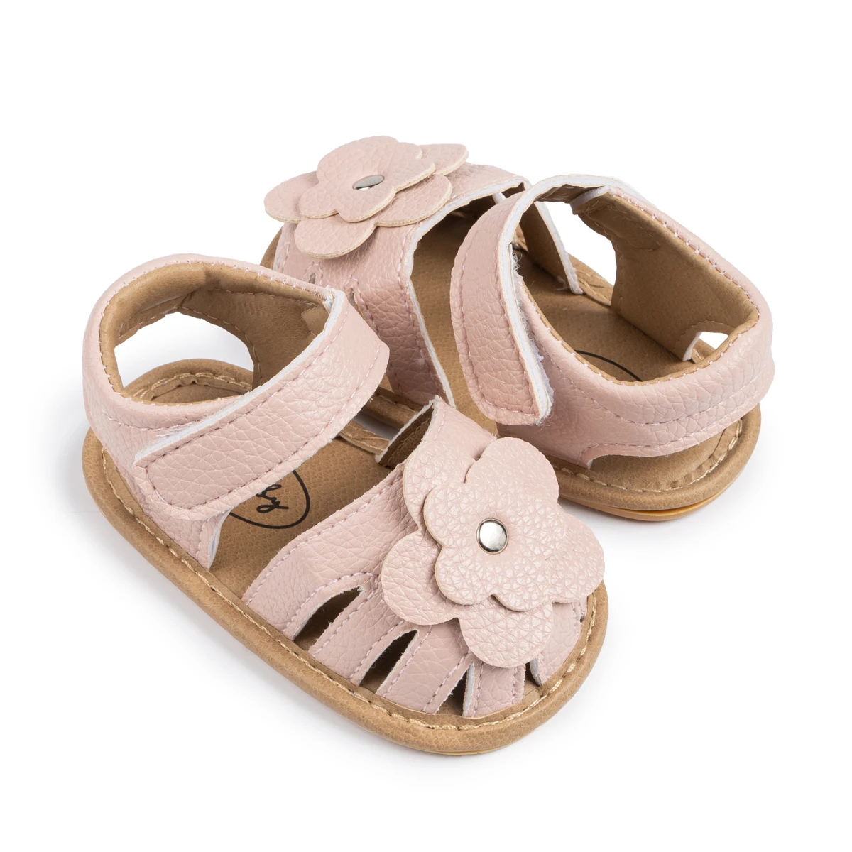 Meckior 2024 Summer Baby Beach Sandals Flat Flower Rubber Sole Anti-Slip Newborn Toddler Crib First Walkers Baby Girls Shoes