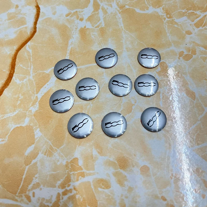 14 مللي متر 10 قطعة شارة شعار السيارة عن بعد مفتاح ملصقات ديكور لشركة فيات 500 شعار أبارث 595 695 الباندا بونتو برافو ستيلو اكسسوارات #4