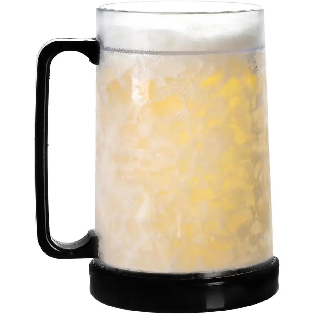 Double Wall Gel Rosti Ice Mugs, Clear 16oz, Set of 1, Black