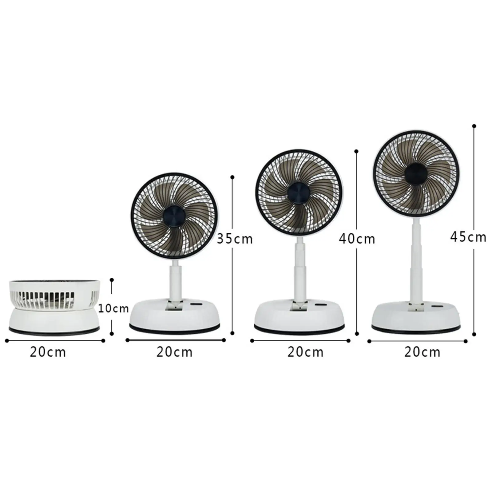 Portable Desk Fan Portable Fold Fan Quiet 3 Speeds USB Powered Personal Fan Travel Fan for Office Kitchen Camping