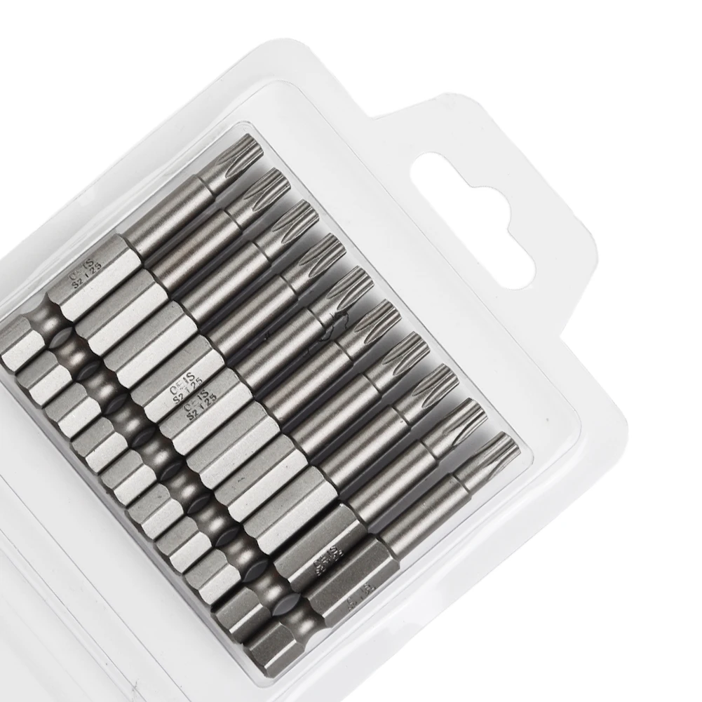 10Pcs Torx T25 Screwdriver Bit Set, 50mm Length, 6 35mm Hex Shank and Reliable for Automotive and Mechanical Work