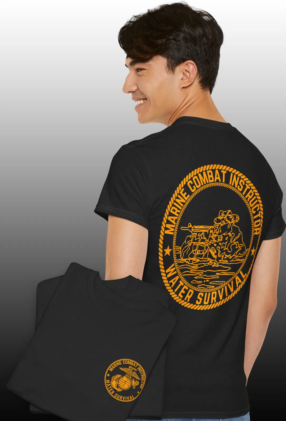 

US Marine Corps Instructor Water Survival School T-Shirt 100% Cotton O-Neck Short Sleeve Summer Casual Mens T-shirt Streetwear