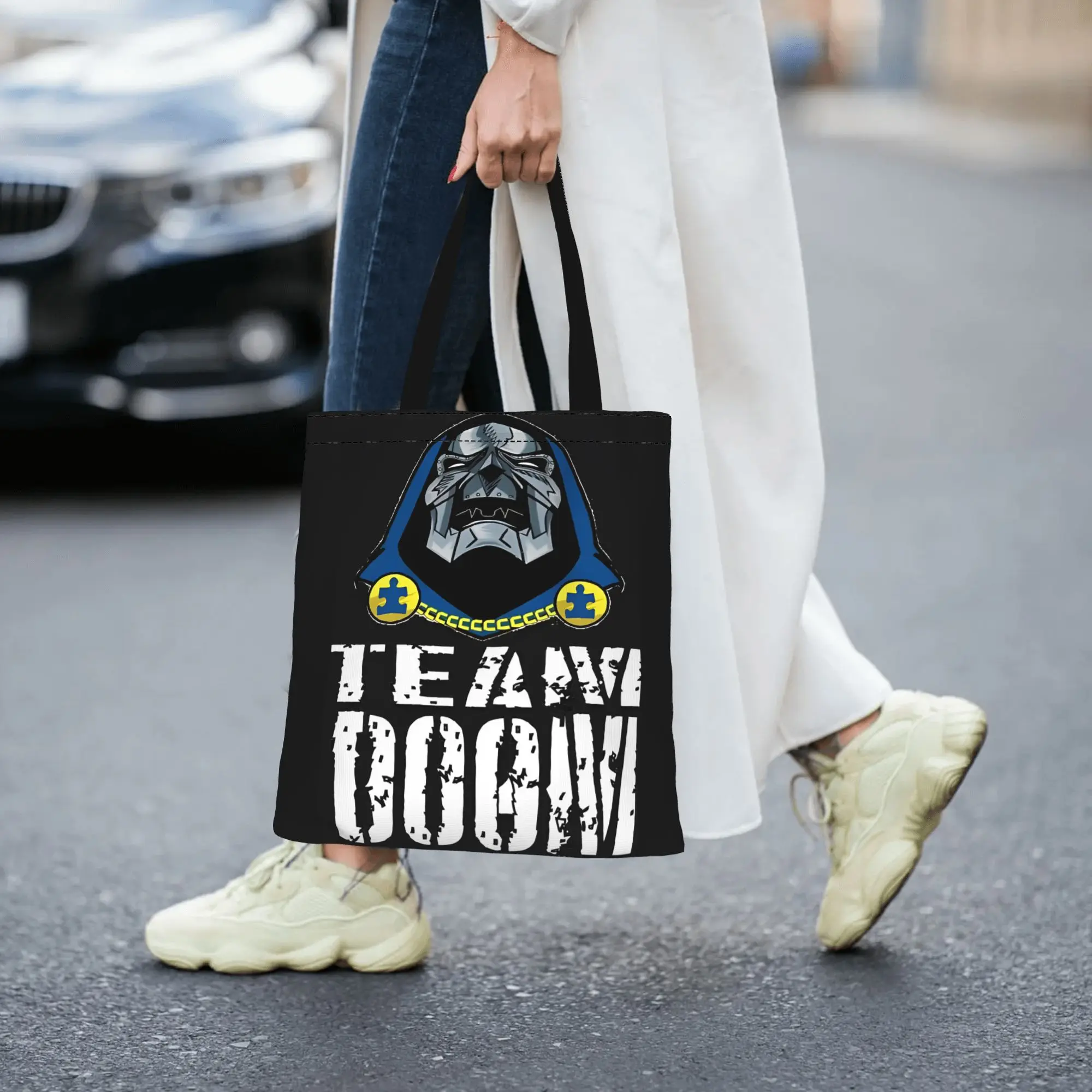 

Fashion shopping bag Leisure TEAM DOOM Autism Awareness Fitted Canvas Marvel Marvel Canvas Tote Bag Women'S Shoulder Handbag