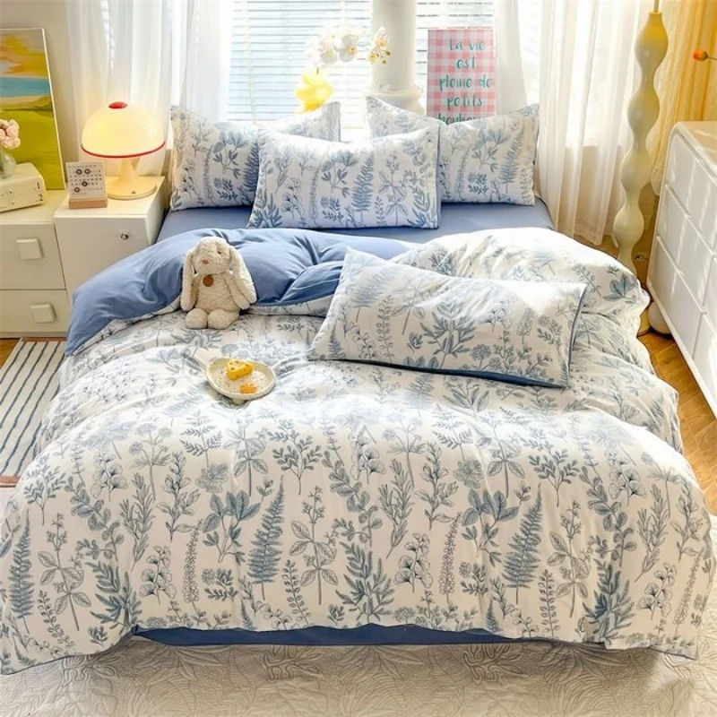 

Comfortable Soft Quilt Cover Floral Print Double-faced Skin Friendly Quilt Cover Single Double Bed Quilt Cover Home Textiles