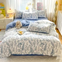 Comfortable Soft Quilt Cover Floral Print Double-faced Skin Friendly Quilt Cover Single Double Bed Quilt Cover Home Textiles