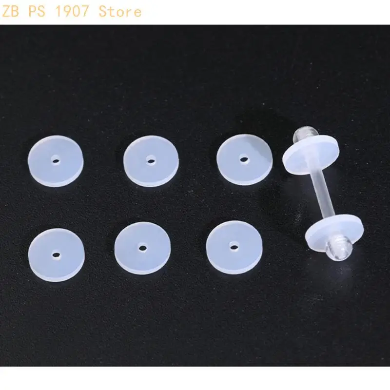 100pcs Clear Silicone Earring Practical Disc Pads for Jewelry Ear Studs Closure 55KA