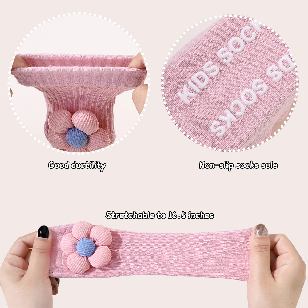 2Pcs Pure Cotton Socks Baby Girls Cable Headband Set Hundred Days Newborn Flower Nylon Hairband Turban Children Hair Photo Props