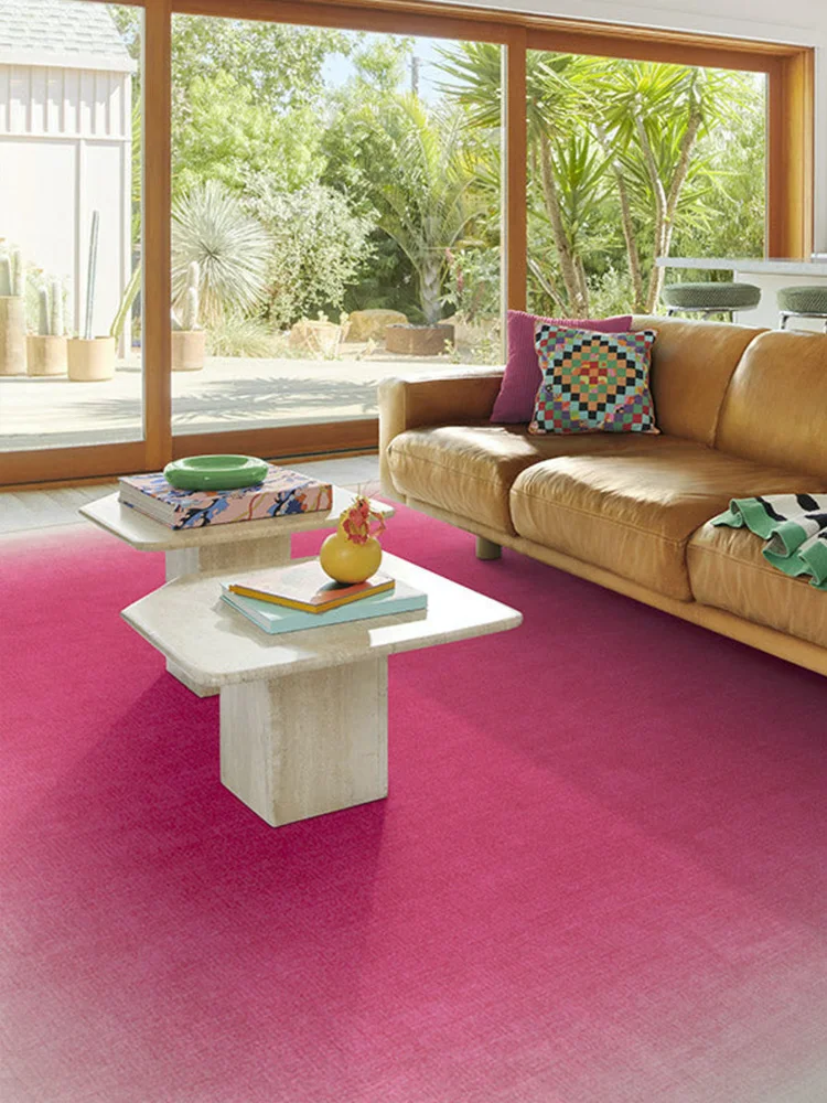 Gradient Pink Art Carpet Luxurious Large-area Living Room Decoration Carpets Comfortable Refreshing Bedroom Rug Balcony Rugs 양탄자