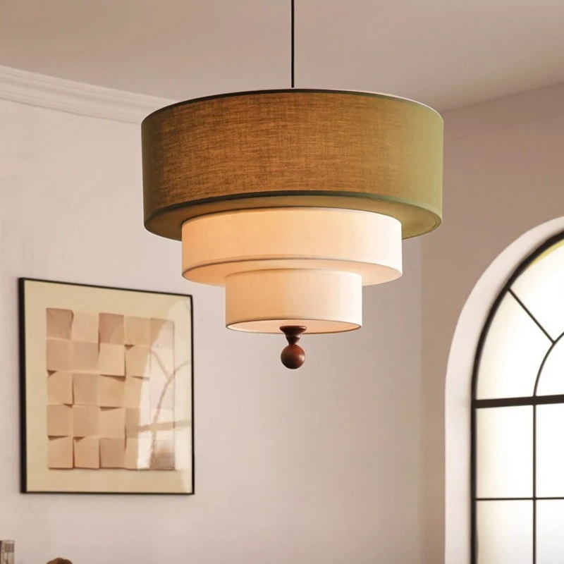 

Medieval style bedroom fabric chandelier high-end retro homestay living room study dining room light