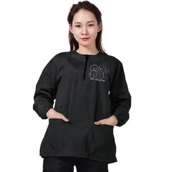 Long Sleeves Dog Grooming Clothing Waterproof Style And Breathable Style Smock Pet Store Uniforms Pet Beautician Work Uniform