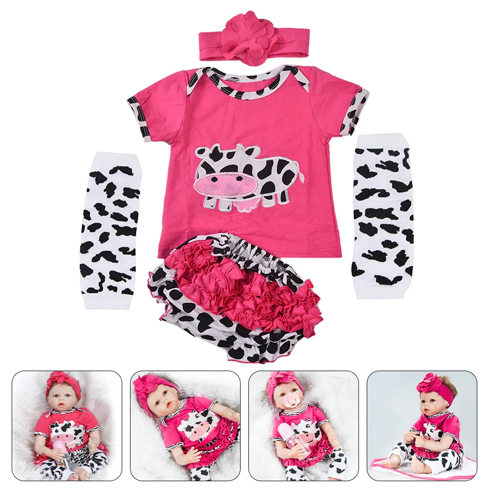 Cow Clothes Baby Reborn Dolls Matching Clothing Combed Cotton Outfit Accessories Girl