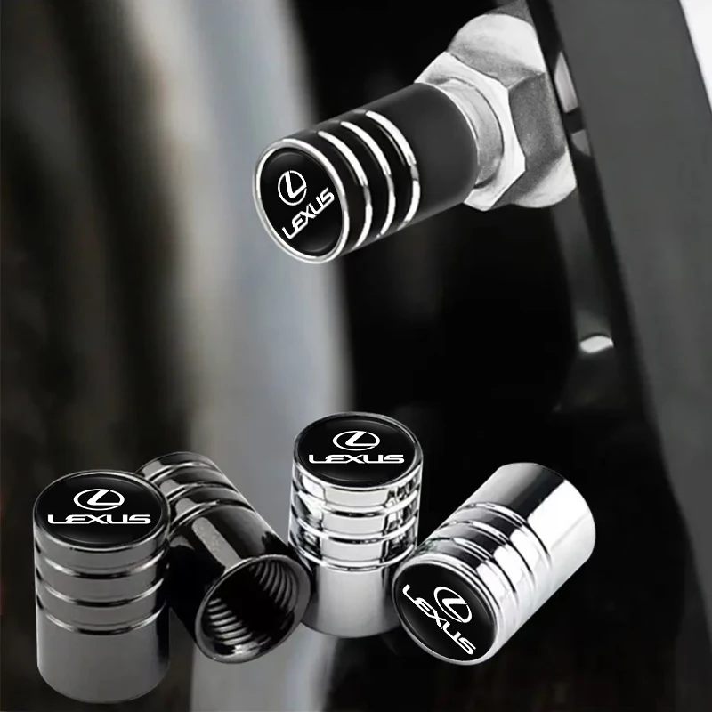 4 tapas metálicas para válvulas de neumáticos de coche para Lexus IS250 IS200 CT200h GS300 LS430 RX450h LX570 IS300 ES RX LS IS NX CT LX