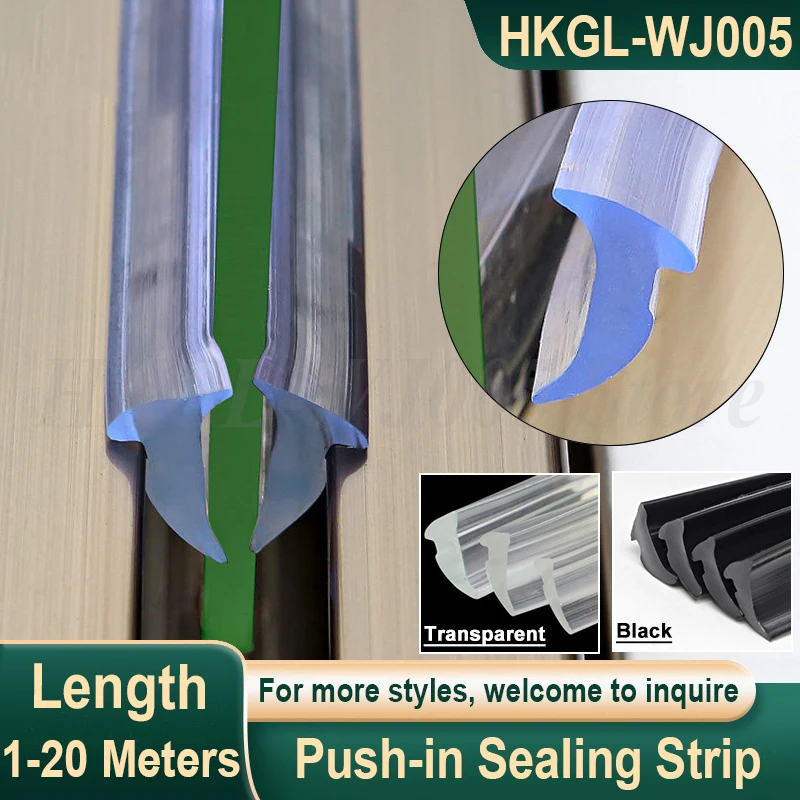1-20 Meters Push‑in Sealing Strip for Aluminum Alloy Door and Window, Soundproof, Windproof, Waterproof, Slot‑in Seal Strip