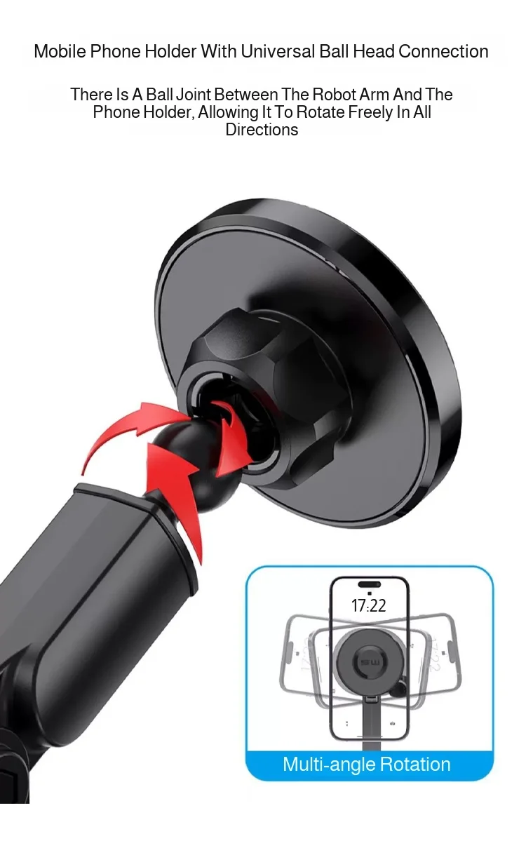 Universeller magnetischer Handyhalter fürs Auto mit Getränkehalterfunktion, 2-in-1 vertikale horizontale Drehung – Detail 3