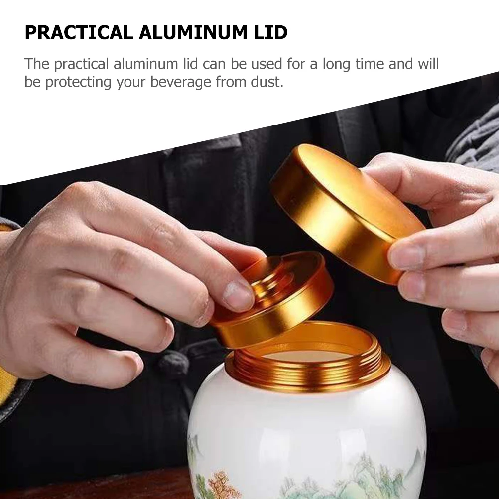 

Alloy-capped Tea Can Replacement Teapot Lid Kettle Cover Sealing Jar Wear-resistant Glass Bottle Stove Top Convenient