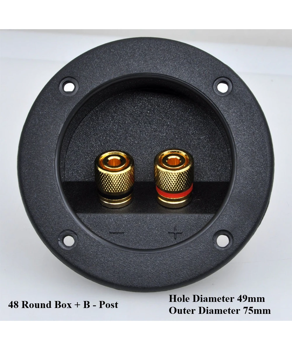 1/2/4PCS Black Speaker Terminal Connectors Round Boxes with 2 Banana Jack Gilded Subwoofer Stereo Plug Spring Cup Connection