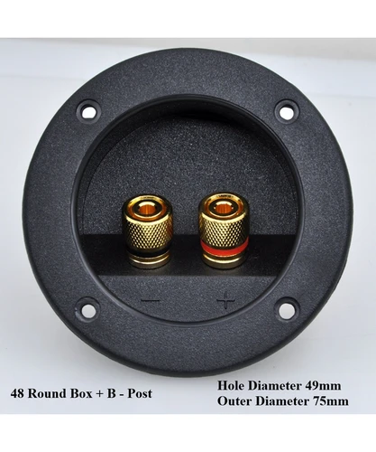 Imagen 2 del producto Nuevos conectores de terminales de altavoz negros, cajas redondas con 2 conectores Banana, subwoofer dorado, enchufe estéreo, conexión de copa de resorte