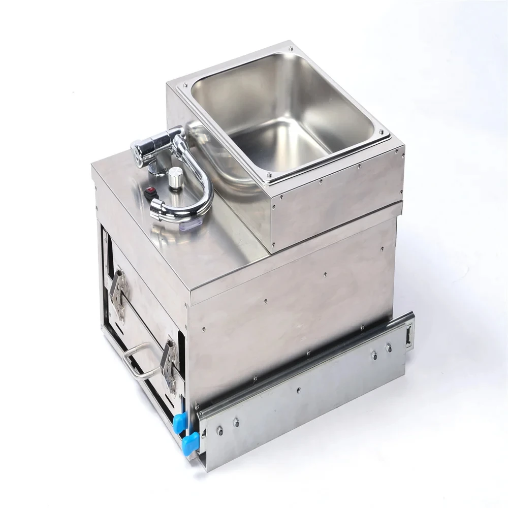 Stainless Steel Pull Type Gas Stove With Sink 480*400*315mm Caravan RV GR-C006  boating accessories