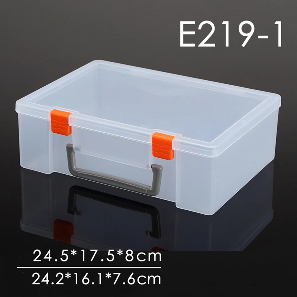 Caja de almacenamiento Rectangular de plástico duro portátil con tapa con bisagras transparente para rompecabezas, crayones, figuras, contenedores de almacenamiento de plástico